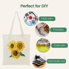 Carbrea 12 Pack Canvas Tote Bag – Lightweight Thin Tote Bags Bulk Blank Shopping