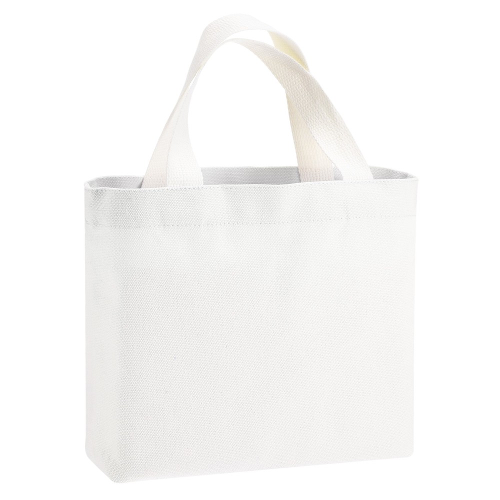 Small Canvas Tote Bag for Women, 11 x 2 x 7″ Canvas Bags, White