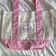 Trader Joe’s Mini Pastel Canvas Tote Bag Set of 4 Reusable Multicolor