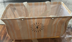 Thirty One LARGE UTILITY TOTE~HONEYPOT STRIPE w/Hear me Roar Embroidery Lion-NIP