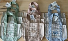 Trader Joe’s Mini Pastel Stripe Canvas Tote Bag Limited Edition Set Of 9