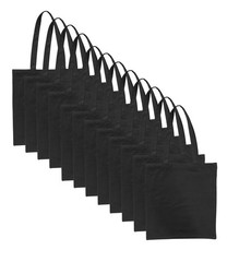 Popular Handicrafts 12 Pack Economical 14″x15″ Cotton Tote Bag, Lightweight R…