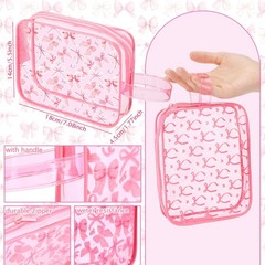 Kacctyen 6 Pcs Coquette Pink Bow Makeup Bags Gifts Accessories for pink