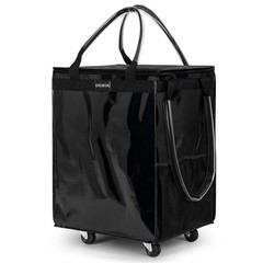 (Medium,Black) Reusable Grocery Bag on Wheels, 70L Foldable Rolling Tote,Shop…