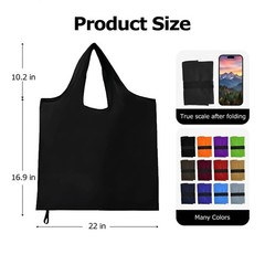 Washable Foldable Reusable Polyester Grocery Shopping Pocket Tote Bag