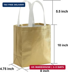 Tosnail 40 Pack 10 x 8 Inch Reusable Present Gift Bag, Medium Grocery Bags, Shop