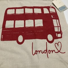 Primark London Bus Tote Bag Red Heart Love Routemaster Cloth Shopper