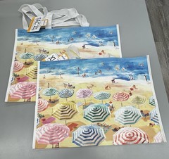 HomeGoods Reusable Shopping Tote Bags Beach Print 2-Pack Large