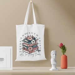 Funny Book Lover Canvas Tote Bag for Women – Bookish Gift Reusable Shoulder Bag