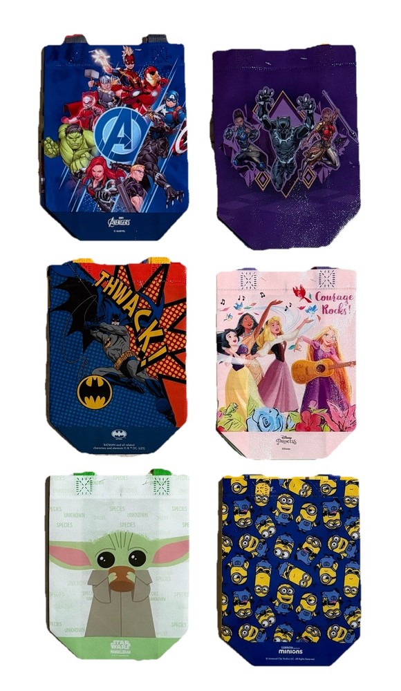2 Pack Reusable Tote Treat Gift Goodie Bags 7″ W x 8” H With Handles Lot Of 6