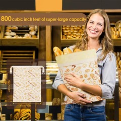 2-Pack pure cotton Reusable Beeswax Bread Bags – Large 17×13 2, Off White