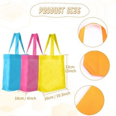 50 Pcs Non Woven Tote Bags Bulk with Handles, Multicolor Reusable Grocery Bag…