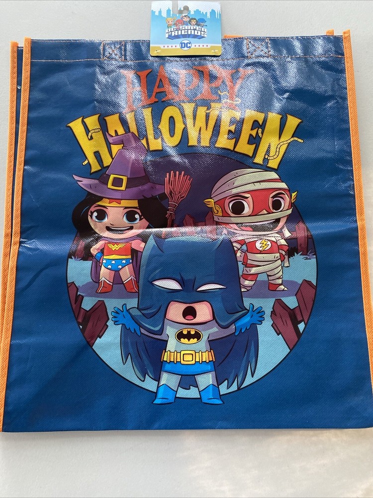Dc Super Friends Reusable Halloween Shopping Tote Bag New