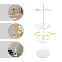 3 Tier Rotatable Round Display Round Clothing Rack Metal Clothes Hanging Rack
