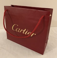 CARTIER Paper Reusable Shopping Bag Rope Handle Red 9″ x 10″ x 3.5″
