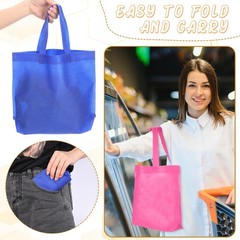 50 Pcs Non Woven Reusable Bags Multi Color Blank Gift Totes Bulk Fabric Groce…