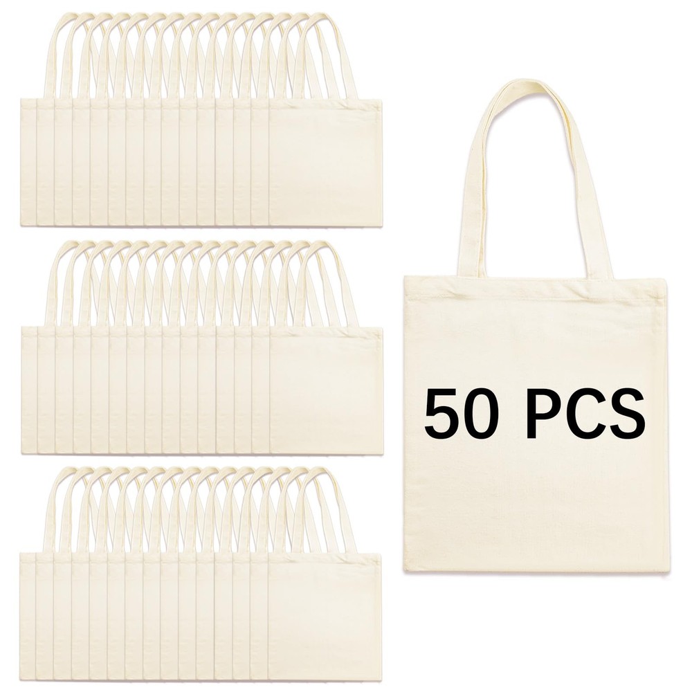 50 PCS 13 x 15 Inch Sublimation Blank Canvas Bags Bulk, Tote Bags for Sublima…