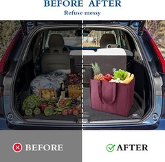 10 Pack Large Reusable Grocery Bags – Eco-Friendly Foldable Totes in Assorted…