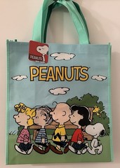 Peanuts Snoopy Set 2 Reusable Woodstock Large Shopping Tote Bag with Handle New
