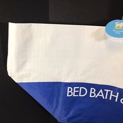Bed Bath & Beyond Eco Tote Reusable OverSized Shopping Bag 21” x 13” x 13” Blue