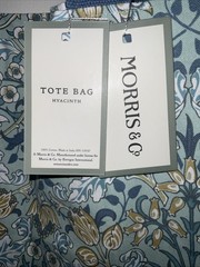 MORRIS & Co. 100% COTTON CANVAS HYACINTH FLORAL TOTE BAG 16”L 15”H 6”W NWT