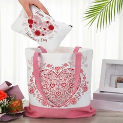 24 Pcs Canvas Tote Bag Bulk with Makeup Bag 13 x 15 Inches Medium 10 oz Light…