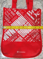 Lululemon Red White Small Reusable Shopping Logo Gift Bag Gift Tote – EUC