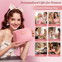 BagUrshion Monogrammed Make Up Bags for 9.25″L x 2.75″W x 6.69″H, Pink