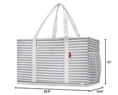 LHZK Standing Extra Large Utility Tote Bag with Metal Wire Frame and the Sides