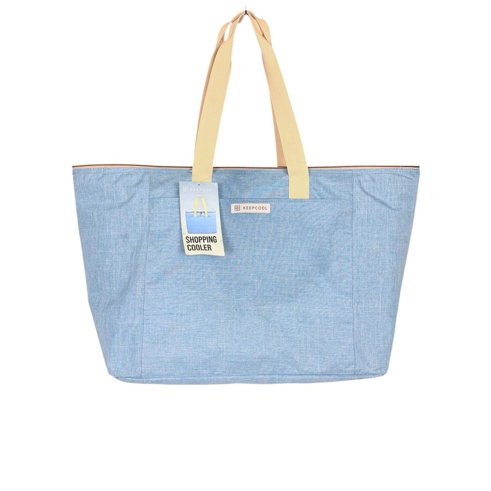 Keep Cool Insulated Reusable Shopping Bag Cooler Light Blue & Cream – NWT
