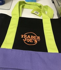Trader Joes Mini Canvas Black Purple Green Orange