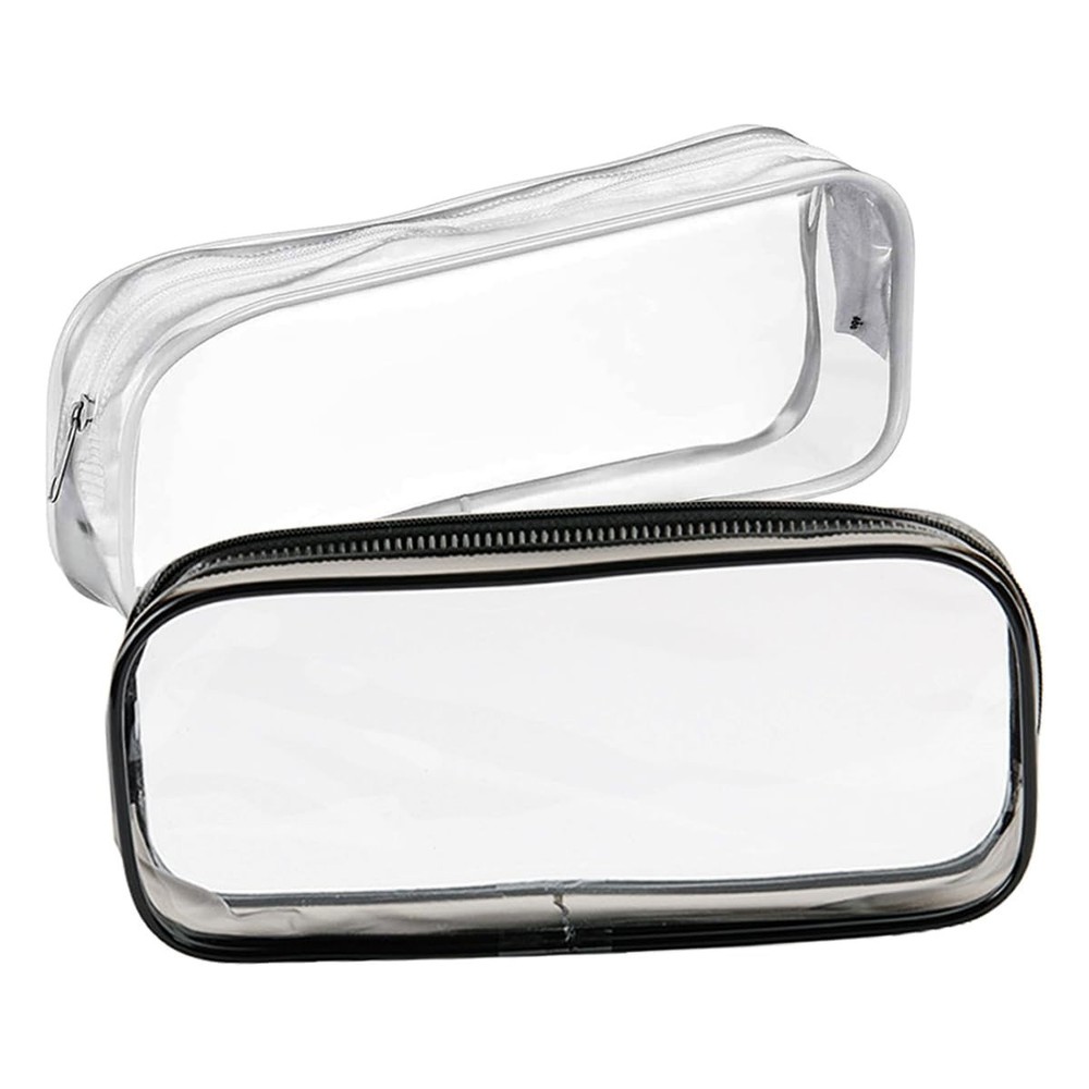 GAQWOK 2Pcs Clear Toiletry Bags for Traveling – Black and White transparent