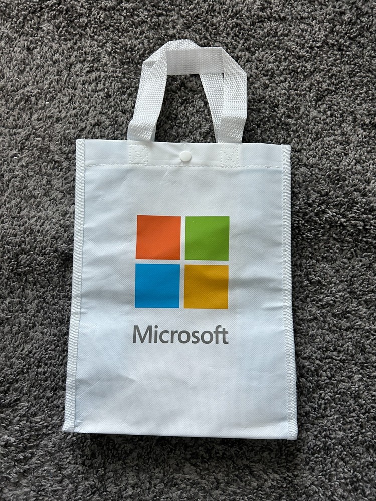 Microsoft shopping bag with snap button closure