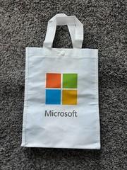 Microsoft shopping bag with snap button closure