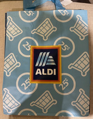 ALDI Reusable Tote Shopping Bag, 25 cents & Shopping Carts, USED ONCE with Tag