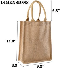 8 Pack Jute Burlap Tote Bags Beach Lined Grocery Totes Bridesmaid 9.8×11.8×3.9