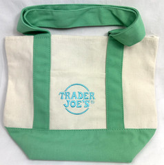 Trader Joe’s Mini Canvas Tote Bag Mint Green Pastel Reusable NEW 2026