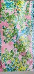 Lilly Pulitzer – Palm Tree Green Pink Reusable Shopping Bag 15x11x7″