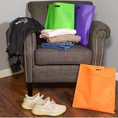 Reusable Grocery Bags Bulk 15×16 Large Handle Tote NonWoven Shopping 50 PCS