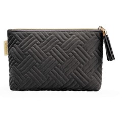 BAGSMART Small Cosmetic Bag, Elegant Roomy Makeup Small, Ⅴ-Black-1pcs