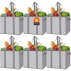 WISELIFE Reusable Grocery Bags 6 Pack,Large Grocery Tote Bag Water Resistant …