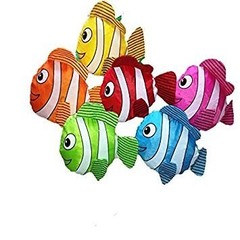 20pcs Fish Shopping Foldable Bag Colorful Reusable Bags Shoulder Tote (Random…