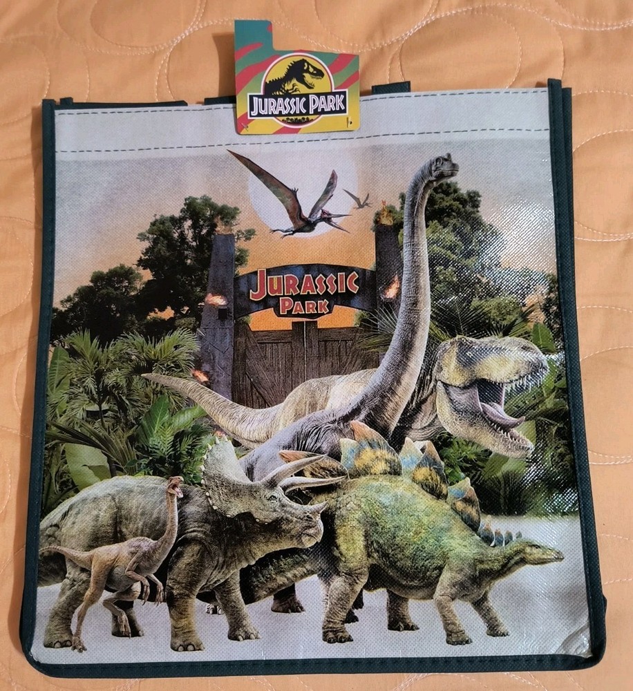 Jurassic World Dinosaur 🦖 Green Reusable Large Tote Gift Shopping Bag 🆕 🆓ship