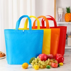 Paterr 100 Pcs Reusable Grocery Bags Bulk Shopping Tote Large, Multicolor