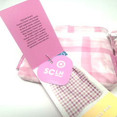 2 Stoney Clover Lane Target NWT Reusable Pink Gingham Tote Bags NWT