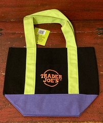 Limited Trader Joe’s Mini Halloween Black Purple Green Canvas Tote Bag *New*