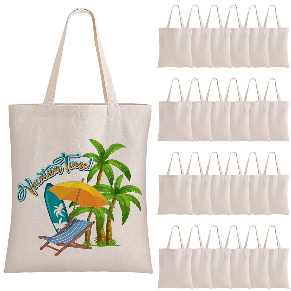 24Pack Canvas Tote Bags Bulk, 16 x 14Inch 10oz Cotton Blank Canvas Tote Bags …