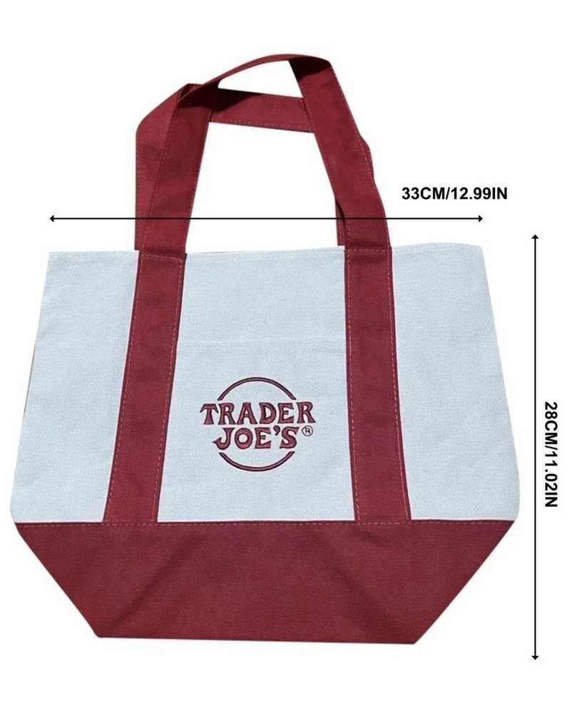 NWT- Trader Joe’s – Holiday 2025 Canvas Mini Tote Bag – Red