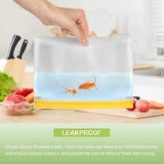 Leakproof Freezer Safe Bags – 12 Pack Reusable Storage Bags for Food Freshness
