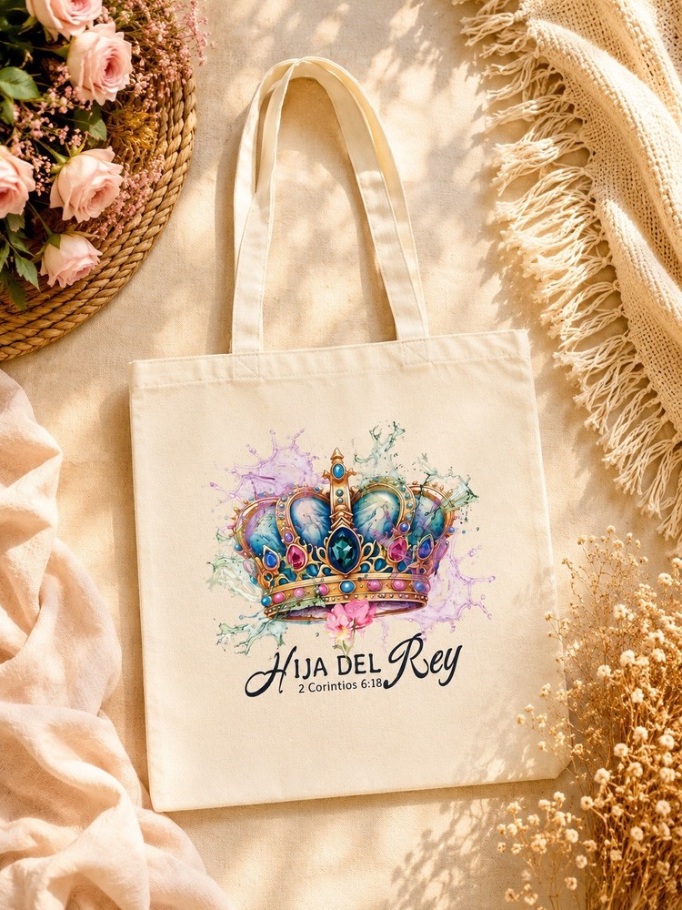 Hija Del Rey Tote Bag | Christian 100% Cotton Canvas Bag